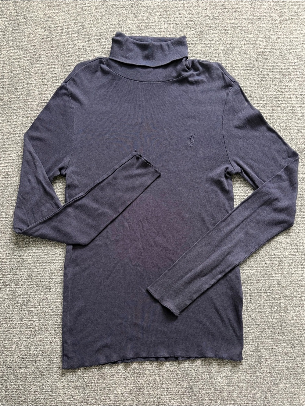 Polo Ralph Lauren Women XL Navy Turtleneck Long Sleeve Cotton Lyocell Pony Logo
